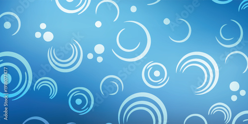Blue Circular Swirl Background With Abstract Bubbles And Gradient Decorative Pattern eps10