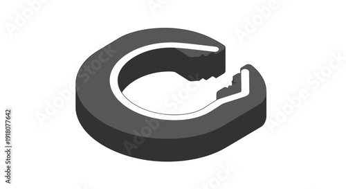 Black Metal C Clip Closeup View.