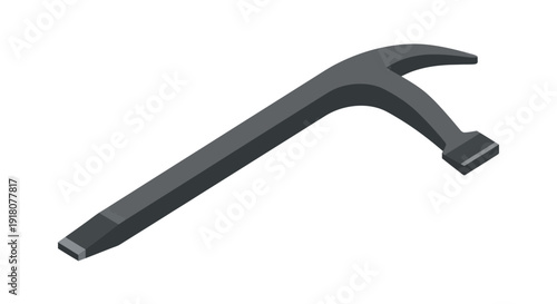 Black Crowbar Tool Metal Wrench Equipment.