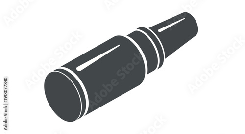 Black Silencer on Firearm Closeup.