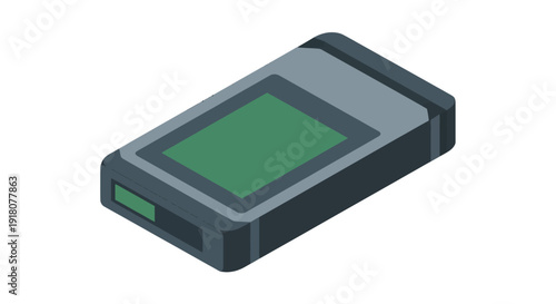 Modern Portable GPS Device Illustration.