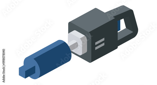 USB Plug and Receptacle Illustration.