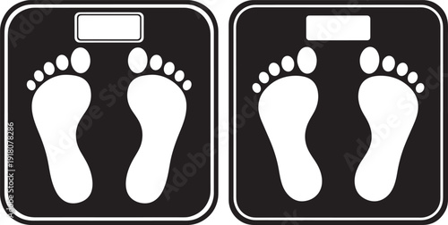 Silhouette illustration of set of scales for weighing