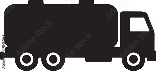 Tanker Truck Vector Modern Fuel Transport Silhouette Icon for Logistics and Industrial Branding