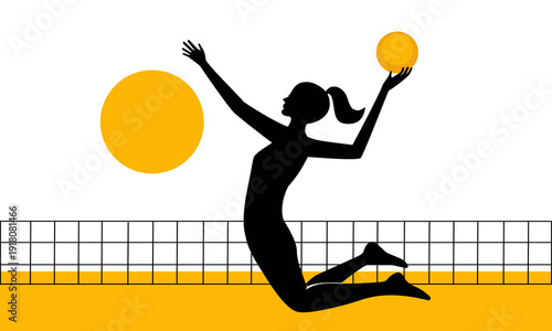  Volleyball player woman spiking ball
