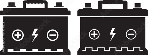 Car battery silhouette for automotive electric power