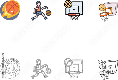 basketball players vector illustration