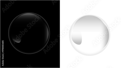 Liquid Glass UI Interface Isolated. White Transparent Frame Square and Circle Banner with Shine Stroke. Liquid glass smartphone icon interface isolated for dark theme. White ui light  