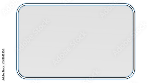 Liquid Glass UI Interface Isolated. White Transparent Frame Square and Circle Banner with Shine Stroke. Control center widget for smartphone and web app, blank blue sign on white
