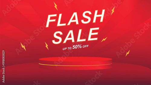 Minimalist red product display background featuring clean podium stage, soft lighting, and modern gradient atmosphere.