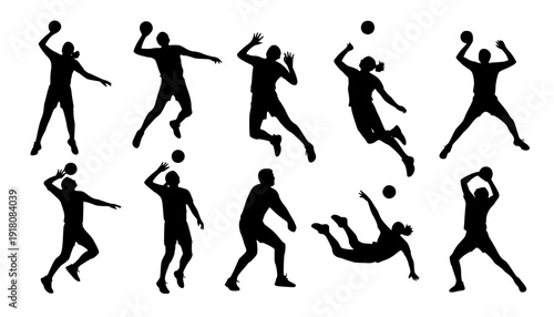 voleyball silhouettes
