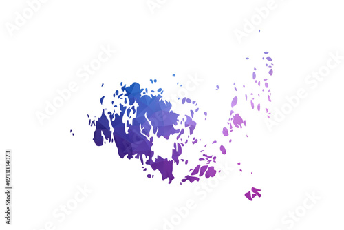Aland Islands Map - Polygon Style Vector Illustration in Blue and Purple Gradient, Low Poly Geometric Design, Isolated on White Background, Ideal for Infographics and Learning Materials.