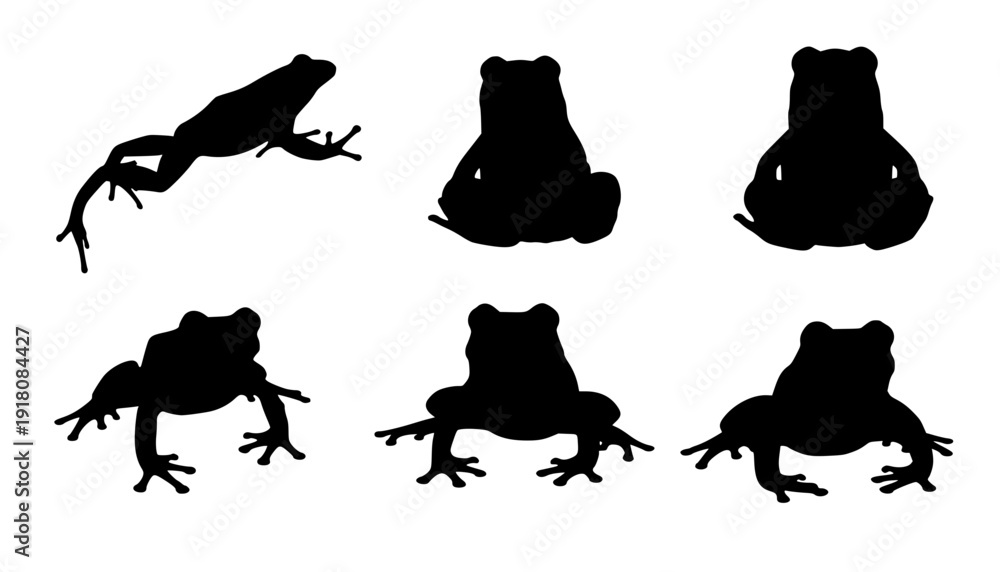Naklejka premium frog silhouettes