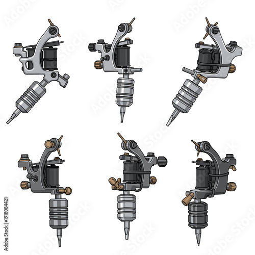 Collection of diverse tattoo machine types