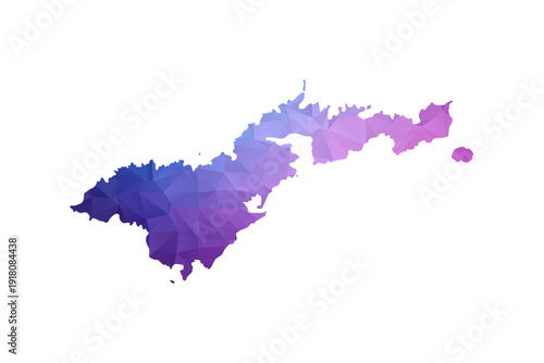 American Samoa Map - Polygon Style Vector Illustration in Blue and Purple Gradient, Low Poly Geometric Design, Isolated on White Background, Ideal for Infographics and Learning Materials.