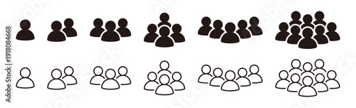 People group icon set – Business user silhouettes
