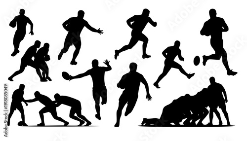 rugby silhouettes
