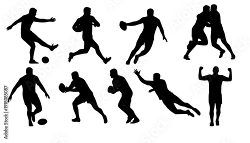 rugby silhouettes
