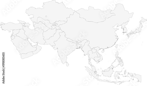 Asia map high quality vector 
