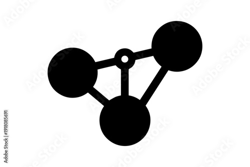 abstract graphic depicting a network of interconnected nodes or spheres, symbolizing connections, structure, or relationships