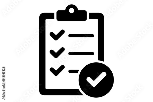 checklist icon, capturing the essence of task completion and organization, with checkmarks signifying affirmation.