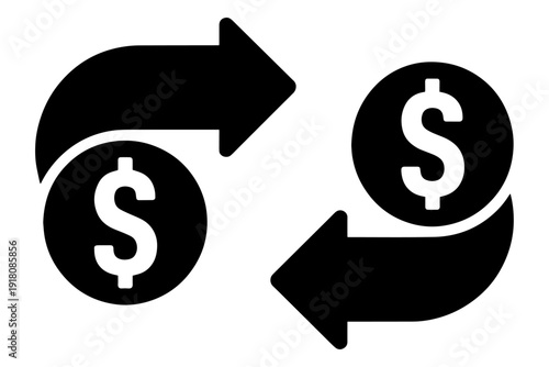 iconic dollar exchange graphic symbolizes financial transactions, investment, and currency conversion