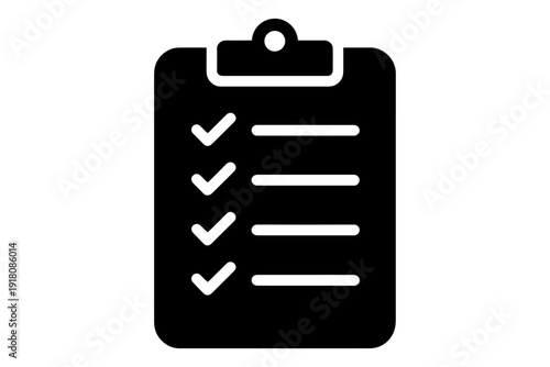 Detailed vector illustration of a checklist on a clipboard, capturing the essence of task management and completion