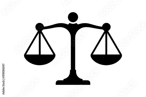 Iconic symbol of justice, a scales silhouette, emblematic of fairness, equality, and law.