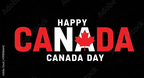 Happy canada day celebration logo