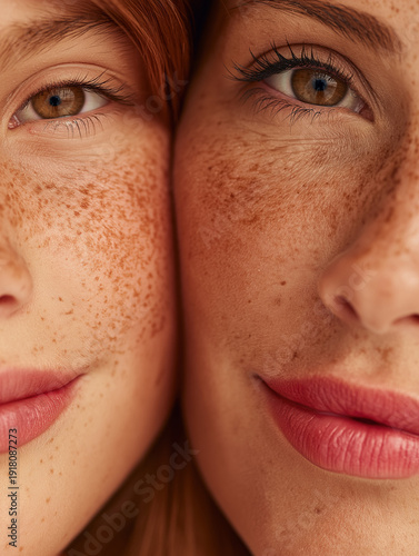 close up portrait of a mother and daughter