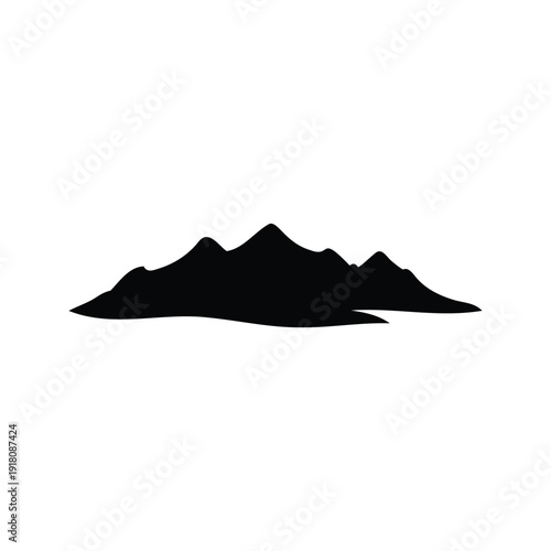 desert dunes silhouette vector illustration, Silhouette of mountain range with peaks and valleys vector illustration