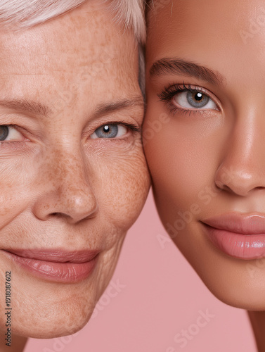 close up portrait of a mother and daughter 