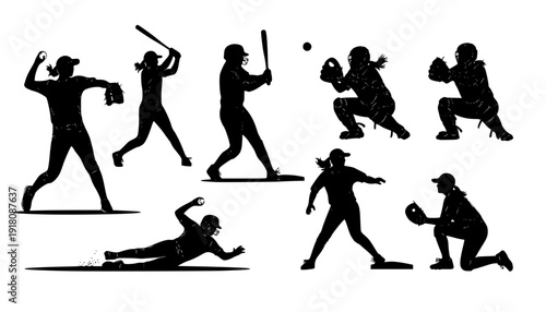 softball silhouettes
