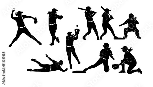 softball silhouettes

