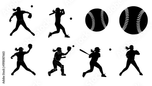 softball silhouettes
