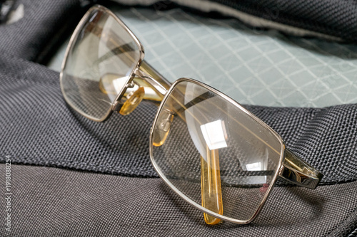 retro styled sunglasses with brown glasses isolated