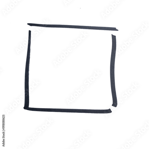 a square drawn with black marker