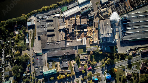 Tableau sur toile woodworking factory top view
