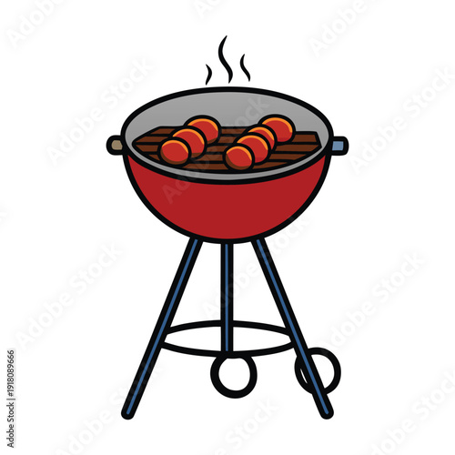 Sizzling barbecue meat on a hot grill, with juicy cuts cooking to perfection, smoky aromas rising, flames flickering, and a mouthwatering feast ready to enjoy.
