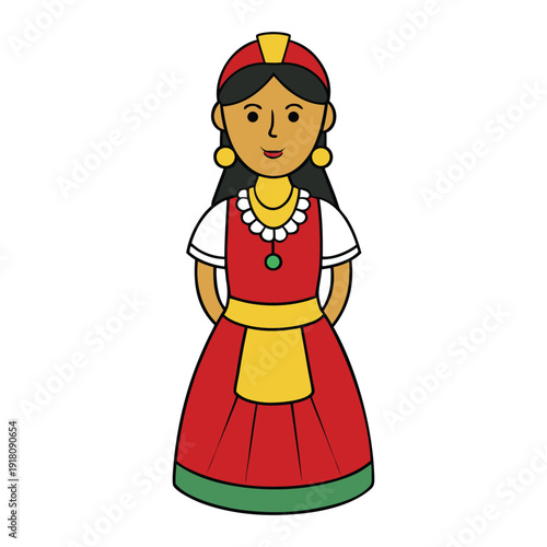 A confident Latin woman with warm brown skin, dark flowing hair, and expressive eyes, radiating strength, elegance, and vibrant cultural pride in her presence.
