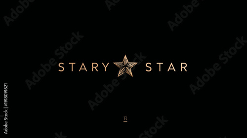 Premium 3D gold star graphic with stylized text on black background, symbolizing success, quality, and excellence in design