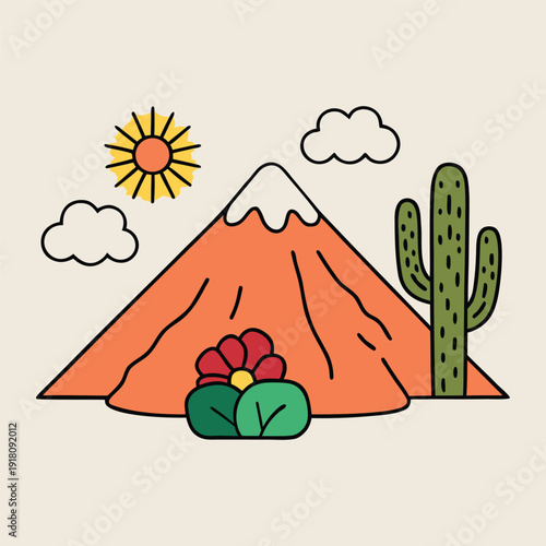 Bright Teide blooms and rugged cacti thrive on the volcanic slopes, creating a stunning contrast of colorful flowers against stark, rocky landscapes.
