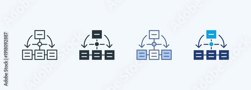 Data Flow Multiple Style Icon Collection