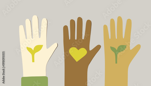 hands vector set illustration