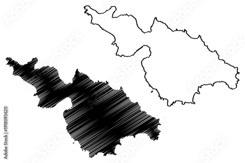 Kuchinoerabu-jima island (Japan, East Asia, Japanese archipelago, Osumi Islands) map vector illustration, scribble sketch Kuchinoerabujima map