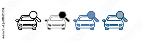 
car check icon set multiple style collection with car check design