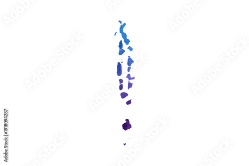 Maldives Map - Polygon Style Vector Illustration in Blue and Purple Gradient, Low Poly Geometric Design, Isolated on White Background, Ideal for Infographics and Learning Materials.