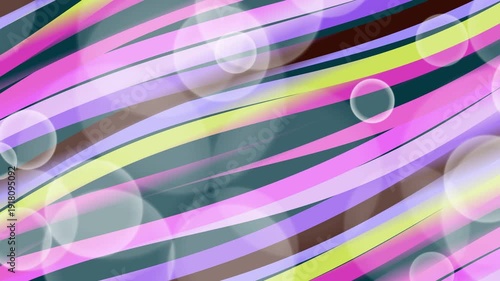 Colorful Abstract Background with Bubbles and Stripes.