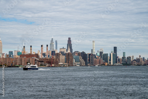 East River and Manhattan Skyline