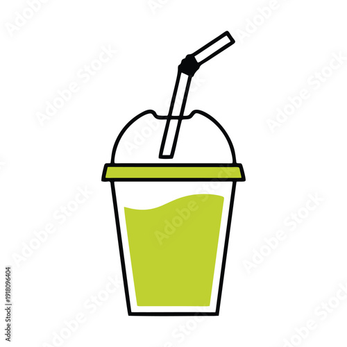 vector glass of cola with ice